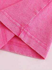 Retro Washing, 100 Cotton, One, 230 G Batik T-Shirt, Shake Hands. - 玫紅色 - 查看 4