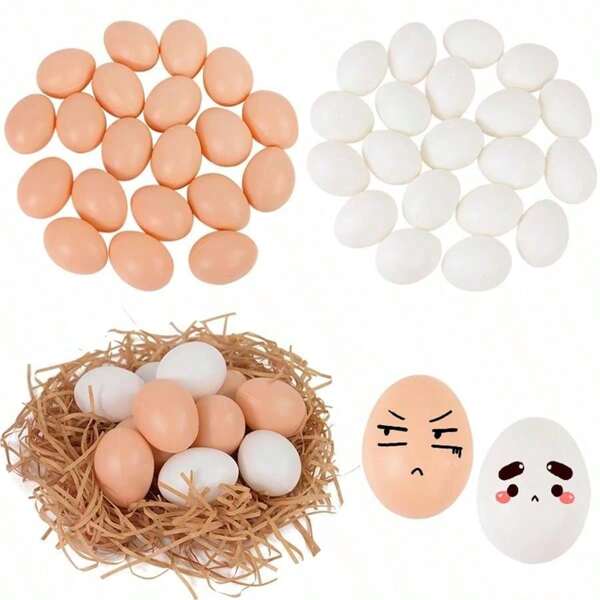 10 Stücke/30 Stücke Glückliche Ostern Simulation Ei DIY Malerei Handwerk Ostern Party Heimdekoration Bauernhof Nest Eier Geschenk