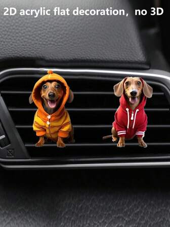 1pc/2pcs Dachshund Themed Car Air Vent Freshener Clip, Pet Animal Car Interior Decoration Accessories