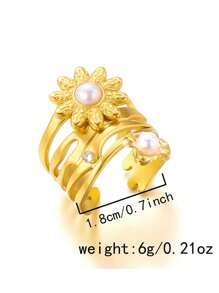 1 pieza Anillo de mujer de acero inoxidable con incrustaciones de strass en color mezclado, de estilo exagerado y con diseño de goteo. Se puede ajustar. Adecuado para uso diario y casual, así como para fiestas y regalos.