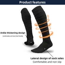 1/2 Pares de calcetines profesionales de fútbol americano, calcetines de tripulación extra largos para adultos con amortiguación acolchada y unicolor, para béisbol/fútbol