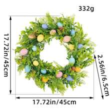 Couronne de décoration d'œuf de Pâques colorés de 45 cm pour la porte d'entrée, œuf de Pâques pastels mini, couronne de Pâques de printemps, décoration de fenêtre de Pâques