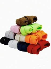 扁平宽鞋带，双层，彩色涤纶，适用于休闲鞋，多色鞋带配件