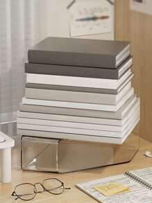 1 件透明 PET 桌面单槽杂志/书架，办公桌文件文件存储整理架，适用于办公室、卧室、教室、客厅