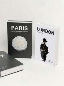 3 件/套时尚假书装饰，豪华装饰书，客厅装饰假书家居装饰，带存储的假书装饰，咖啡桌书籍现代时尚装饰书，堆叠展示书，学校用品