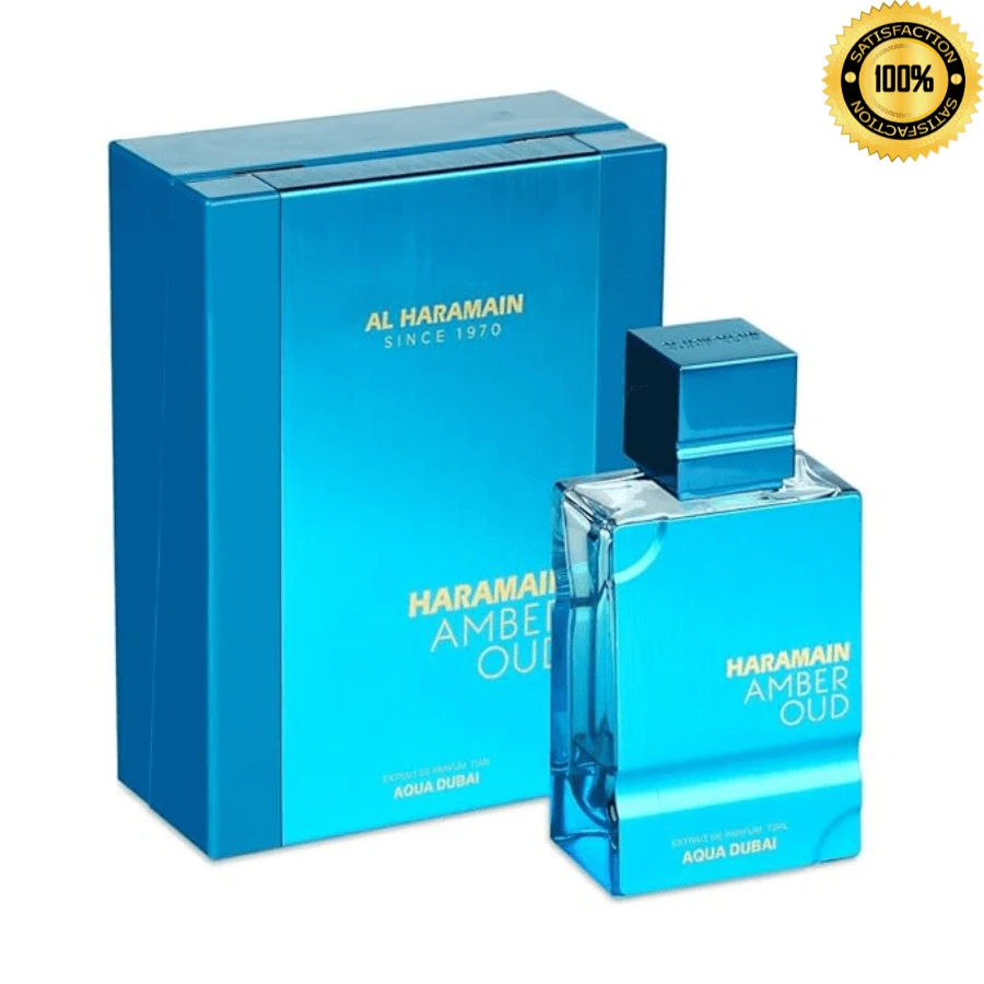 Al Haramain Perfumes Al Haramain Amber Oud Aqua Dubai Edition - Perfume árabe para mujeres y hombres - Perfume árabe fresco y afrutado - Extracto de perfume en spray - 75 ml