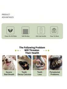 1 件装猫/狗爱好者礼物和狗/猫妈妈爱宠物牙刷，带柔软三面刷毛，有效清洁牙齿和清新口气，猫/狗爱好者礼物和狗/猫妈妈爱宠物口腔护理牙刷，随机发货颜色 - 彩色 - 查看 8