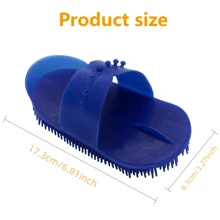 1pc Plastic Mane & Tail Brush - Sarvis Curry Design, With Round Teeth For Gentle Massage And Effective Deshedding, PP Material, Suitable For Stable And Home Use - Royal Blue - View 3