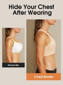 1pc Women Chest Binder, Flattering Trans/Transgender FTM Vest Top Tank, Adjustable Seamless Chest Compression Shapewear For Large Bust