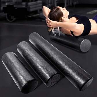 1pc Foam Roller For Muscle Massage, Back Roller, Yoga Column, Fitness Equipment, Smooth Black Foam Roller, Size Available (Color: Black, 45*15cm)