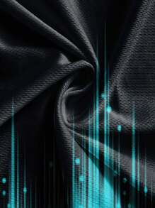 2pcs/Set Men Summer Casual Suit, Colorblock Short Sleeve Round Neck T-Shirt & Drawstring Shorts Set, Beach & Exercise Outfit, Plus Size - Cadet Blue - View 3