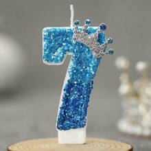 1 件皇冠数字蜡烛孔雀蓝创意生日蜡烛日常最佳生日礼物送给妈妈送给女朋友的礼物毕业、婚礼 - 彩色 - 查看 16