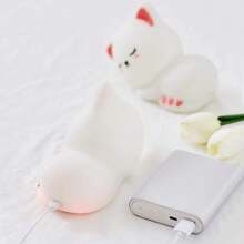 Creative Silicone Cute Design USB Rechargeable Soft Silicone Night Light, Silicone LED Light, Babd Animal Cat Silicone Light