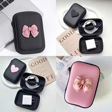 Bestselling Heart-Shaped Square Earphone Case, Zipper Data Cable Package Box, Charging Cable Hard Case, Anti-Pressure EVA Storage Bag, Bow Storage Bag, CCD Camera Bag, Bluetooth Earphone Bag - Multicolor - View 1