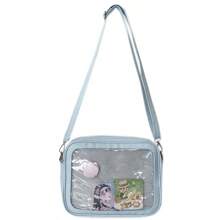 Female Ita Crossbody Bag Womens Transparent Messenger Bag Girls Cute-Lolita Shoulder Bags Teens Fashion Satchels Bag Ins - 黑色帶插片 - 查看 10