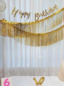 1pc 3M Aluminum Foil Tassel Banner - Luxury Metallic Streamers For Birthdays, Weddings, Parades And Festive Decorations - Multicolor Multi-Purpose Hanging Decoration, Holiday Decorative Banners, Elegant Party Backgrounds, Durable Festival Decorations,Party Decor