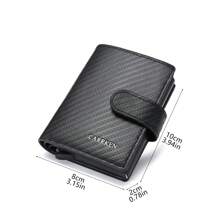 1pc New Design Men's Carbon Fiber Snap Wallet With Aluminum Box, Automatic Pop-Up Card Holder, Multi Card Slots - Black - View 2