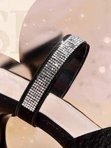 鞋跟防滑贴纸配件，适用于乐福鞋、平底鞋、高跟鞋、船鞋，弹性水钻鞋带，凉鞋配件，女士高跟鞋，黑色浅口鞋 - 彩色 - 查看 7