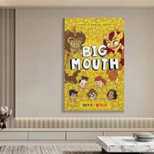 Framed Big Mouth - American Cute Animated Movie Poster, Children's Room Wall Art Poster Wall Art Paintings Canvas Wall Decor Home Decor Living Room Decor Aesthetic