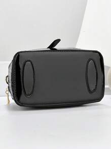Fashionable Shiny Leather Pillow Bag Large Capacity Women Elegant Handbag Shoulder Crossbody
