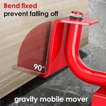 5Pcs Heavy-Duty Plastic Furniture Moving Tool Set With Red Lever & Rollers - Ideal For Lifting & Moving Large Appliances And Heavy Furniture