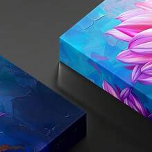 Sweater And Purple Lotus Painting With Blue Background. Large Wooden Framed Wall Painting Artist Home Decoration Oil Painting - Bedroom, Bathroom, Living Room, Office, Kitchen, Christmas Gifts - 1 Piece