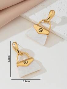 1 Pair Stylish Melda Cross Pendant Women Earrings - White - View 5