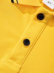 2 bucăți/Set Tricou polo cu mânecă scurtă și pantaloni scurți de culoare solidă pentru școală, spectacole, activități de grup