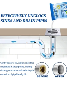 Polvo limpiador para desatascar tuberías obstruidas de drenaje, inodoro y cocina