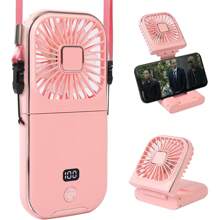 Ventilatore palmare portatile mini - Ventilatore personale con supporto per telefono, supporto ricarica telefono tramite Type-C, ventilatore multifunzione con controllo della velocità infinita, raffreddamento a semiconduttore, raffreddamento rapido, ventilatore compatto tascabile, regalo essenziale per viaggi estivi, all'aperto, spiaggia, università, festival musicali