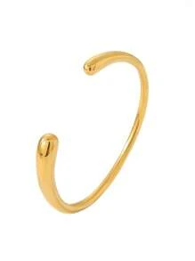 1pc Elegant Stainless Steel Bracelet With 18K Gold Plated, Rhinestones & Pearl Elements, Waterproof And Non-Fading, Suitable For Women's Gift
