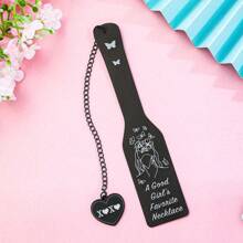1pc Creative Personalized Metal Book Marker, Black Plated Bookmark Series, Gift For Bibliophile, Women Literature Theme Bookworm, Surprise Gift For BFF Back To School - màu đen - Xem 6