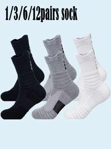 1/3/5/6/12 Pairs Men's Athletic Running Breathable Crew Socks & Ankle Socks