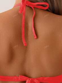 Maillot de bain une-pièce sexy, élégant et chic de mode française romantique pour vacances à la plage, pour femmes, couleur rouge