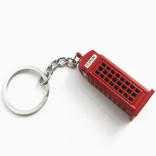 1 Pieza Vintage Llavero de cabina telefónica de estilo londinense, autobús de dos pisos, mejor regalo para amigos