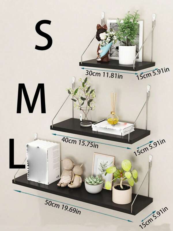 1 pieza Estante flotante de pared, sin taladro, estantería para baño, decoración para dormitorio, cocina