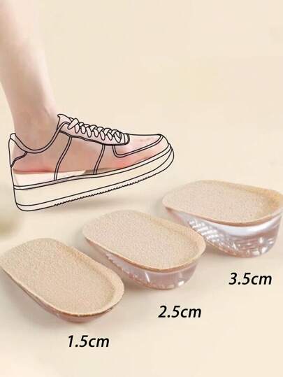 1 par de plantillas elásticas de EVA transpirables y con aumento de altura para zapatos atléticos de hombres y mujeres, zapatos de mujer, tenis de hombre, zapatos de invierno