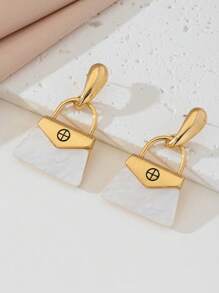 1 Pair Stylish Melda Cross Pendant Women Earrings - White - View 4