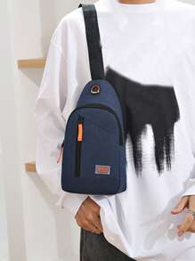 Large Capacity Men's Backpack Fashion Simple About Color Contrast Casual Crossbody Bag Business Shoulder Practical Chest Bag Suitable For Teen Summer Casual Outdoor Athletic Or Vacation Travel Or Graduation Gifts Or Birthday Dress Accessories - View 7