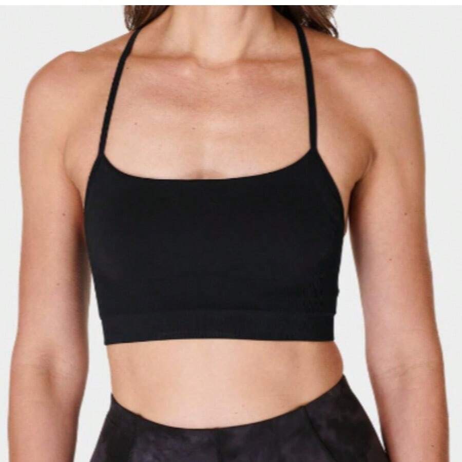 Sweaty Betty Spirit Restored Seamless Yoga Bra - Black - View 1