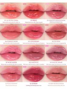 AMUSE DEW TINT 09 UVA MORADA, Ligero, suave y ultra hidratante, tinte no pegajoso, brillo labial con hidratación y larga duración, altamente pigmentado, tinte de aspecto talla grande suave, brillante, vegano, K-Beauty, maquillaje coreano, 4g/0.14oz