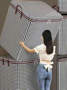 1 件装布衣柜收纳袋，无纺布大容量拉链封口收纳袋，适用于床上用品、衣服，防水