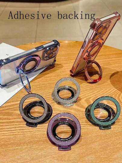 1 pieza Soporte de teléfono magnético plegable con carga inalámbrica y acabado minimalista con brillo, compatible con Apple 11 12 13 14 15 16 Pro Max, S24 S23 S22 S21 Ultra