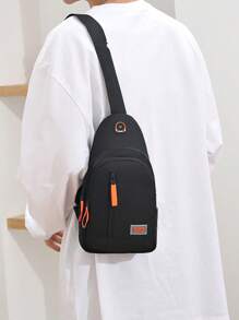 Large Capacity Men's Backpack Fashion Simple About Color Contrast Casual Crossbody Bag Business Shoulder Practical Chest Bag Suitable For Teen Summer Casual Outdoor Athletic Or Vacation Travel Or Graduation Gifts Or Birthday Dress Accessories - View 8