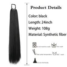 Realistic Straight Ponytail Wig, Long Fluffy Wig For Daily Wear, Party, Date, Cosplay Hair Ties Ponytail Holders Hair Elastics Hair Rubber Bands Scrunchies Hair Rope Elastic Hair Tie, Hair Bobbles