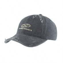 1pc Women's Embroidered Distressed Washed Baseball Cap, Fashion Casual Streetwear Sun Hat Suitable For Daily Wear And Outdoor