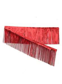1pc 3M Aluminum Foil Tassel Banner - Luxury Metallic Streamers For Birthdays, Weddings, Parades And Festive Decorations - Multicolor Multi-Purpose Hanging Decoration, Holiday Decorative Banners, Elegant Party Backgrounds, Durable Festival Decorations,Party Decor