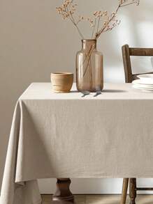 1 pièce Nappe en polyester plissée de couleur unie minimaliste et moderne, convient pour les mariages, les fêtes, les restaurants, les cuisines, pour décorer les tables carrées