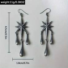 1 Pair Metal Sunflower Teardrop Pendant Earrings, Suitable For Women's Daily/Party Wear