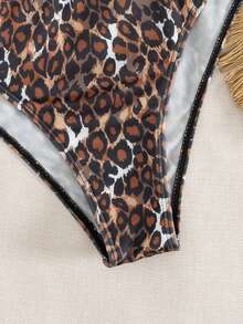 夏季性感随机印花比基尼两件套泳衣宽肩带沙滩度假游泳衣